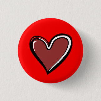 Heart-Red Background 1 Inch Round Button
