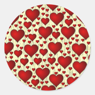 Heart Red Valentine Classic Round Sticker