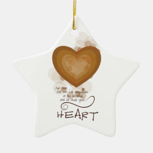Heart Religious Encouragement, Grunge Ceramic Ornament