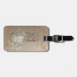 Heart Religious Encouragement, Grunge Luggage Tag