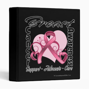 Heart Ribbon - Breast Cancer Awareness Binder