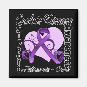 Heart Ribbon - Crohn's Disease Awareness Magnet