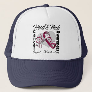 Heart Ribbon - Head and Neck Cancer Awareness Trucker Hat