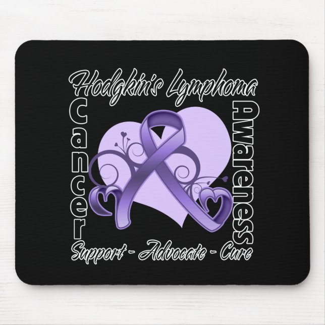 Heart Ribbon - Hodgkins Lymphoma Awareness Mouse Pad (Front)