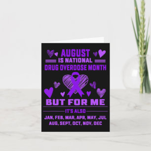 Heart Ribbon June Is National Drug Overdose Awaren Card