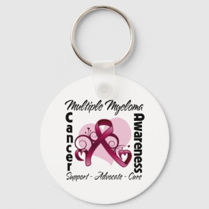 Heart Ribbon - Multiple Myeloma Awareness Keychain