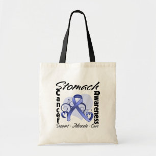 Heart Ribbon - Stomach Cancer Awareness Tote Bag
