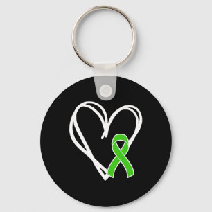Heart Ribbon Support Mental Health Awareness Month Keychain