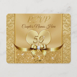  50th  Anniversary  RSVP  Response  Cards  Zazzle CA