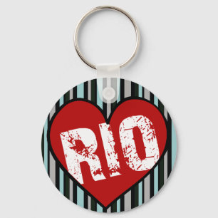 heart rio de janeiro keychain