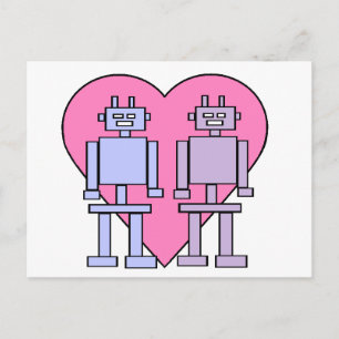 Heart Robots Postcard