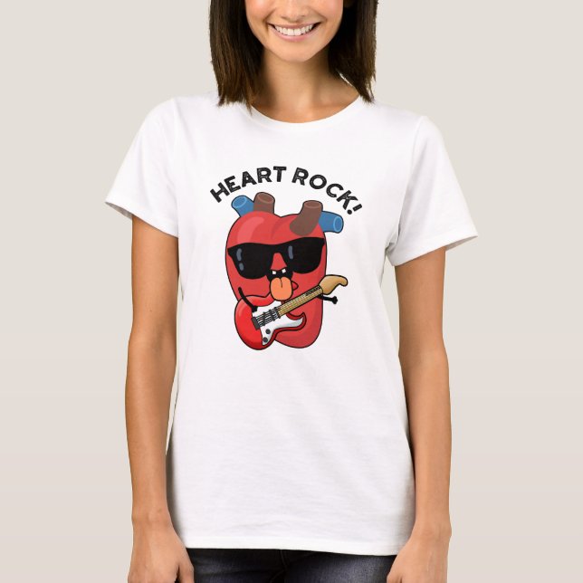 Heart Rock Funny Music Pun  T-Shirt (Front)