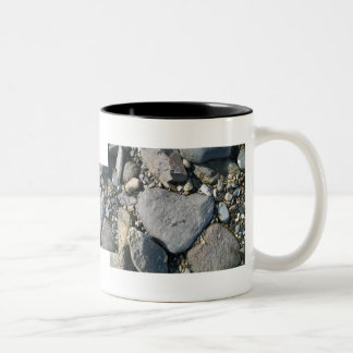 heart rock Two-Tone coffee mug