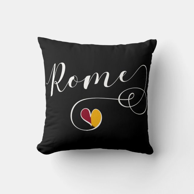 Heart Rome, Roma, Italy, Italian Throw Pillow (Front)