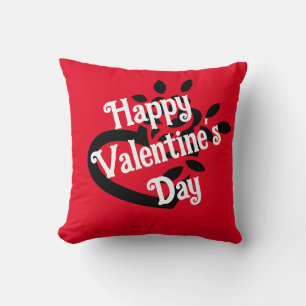 Heart rose throw pillow