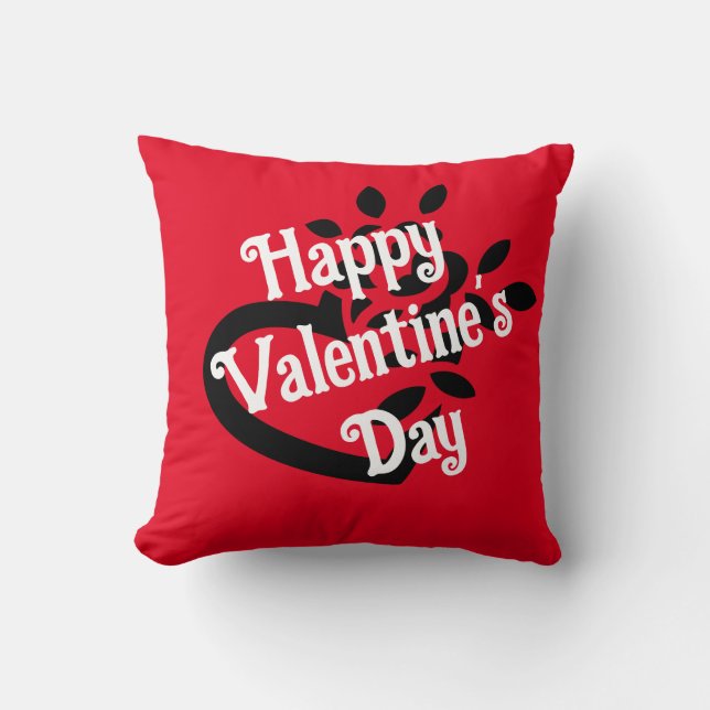 Heart rose throw pillow (Front)