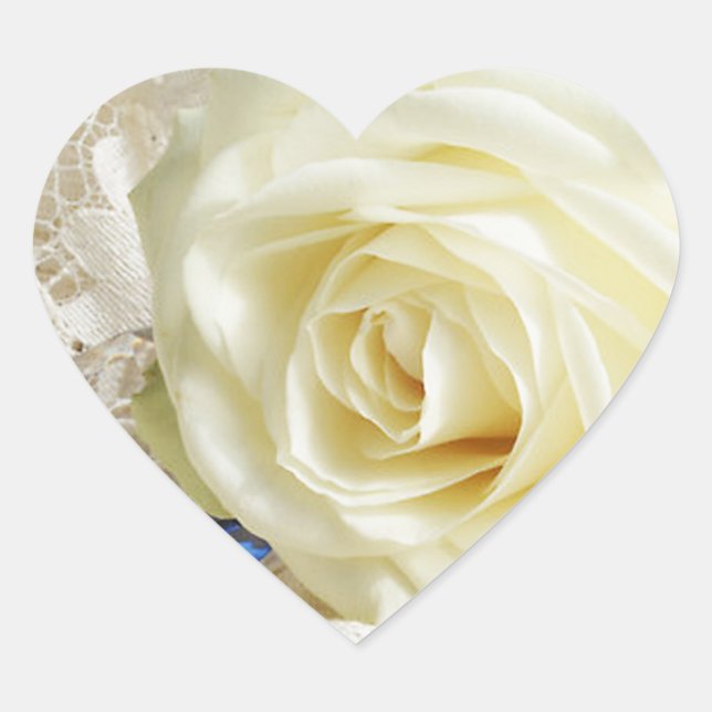 Heart Rose Wedding Stickers (Front)