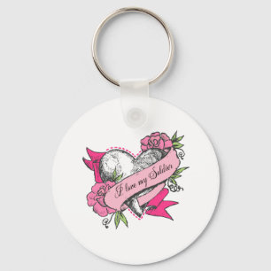 Heart & Roses Keychain