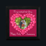 Heart ruby wedding photo wife gift box<br><div class="desc">Pretty ruby graphic effect keepsake trinket gift box. Perfect to showcase a extra special gift for your wife on an special ruby anniversary or other special occasion. Gift box reads: "To my wonderful Wife Jenny. Happy Ruby Anniversary" can be customised with your photo and own words. Exclusive design by Sarah...</div>