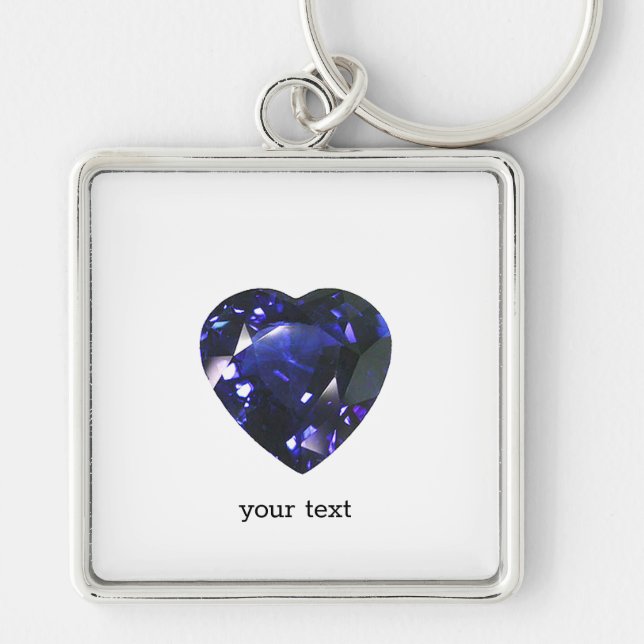 Heart Sapphire Blue Keychain (Front)