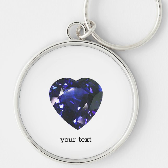 Heart Sapphire Blue Keychain (Front)