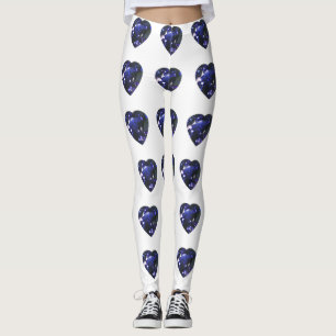 Heart Sapphire Blue Leggings