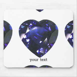 Heart Sapphire Blue Mouse Pad