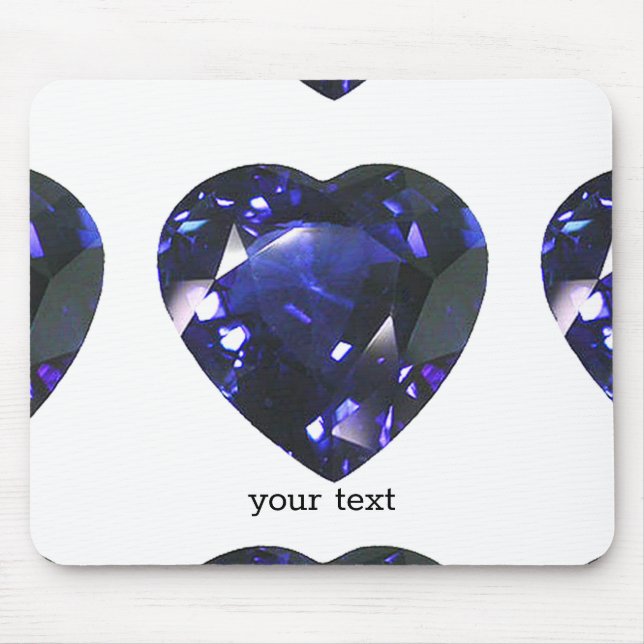 Heart Sapphire Blue Mouse Pad (Front)