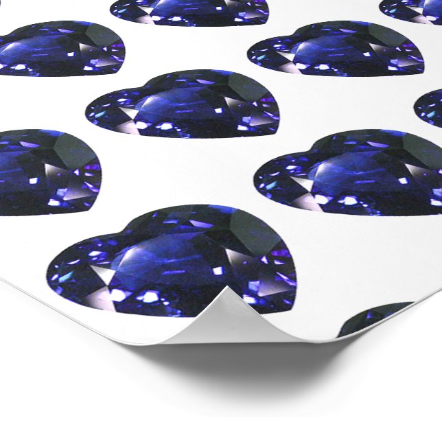 Heart Sapphire Blue Poster (Corner)