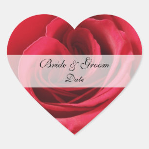 Heart Save the Date Sticker -- Rose