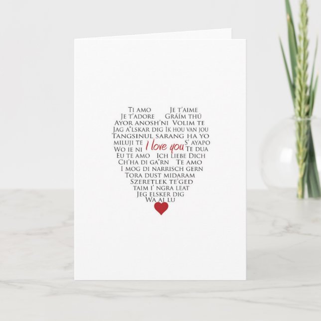 Heart saying i love you holiday card (Front)