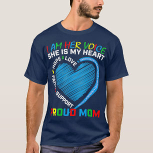 Heart Sayings Mother Wear Blue Daughter Autism T-Shirt