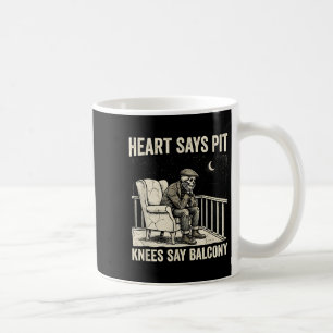 Heart Says T Knees Say Balcony Funny Old Men Music Coffee Mug