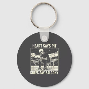 Heart Says T Knees Say Balcony Shirt Funny Skeleto Keychain