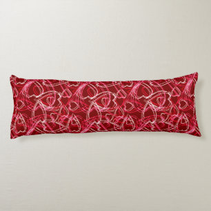 Heart Scribbles Ruby Red Body Pillow