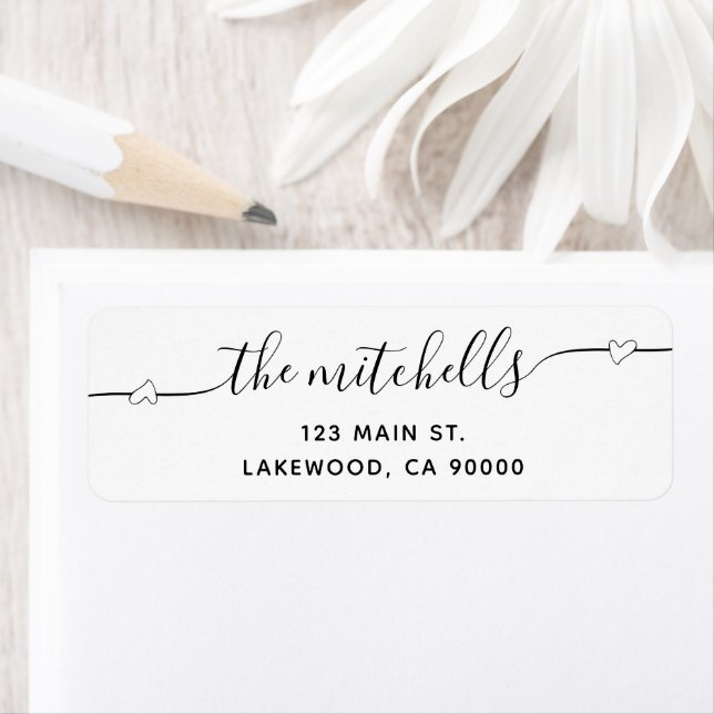 Heart Script Calligraphy Modern Label (Insitu)