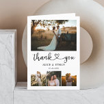 Heart Script Minimalist Photo Wedding Thank You Ca Card<br><div class="desc">Heart script calligraphy.</div>