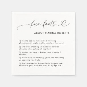 Heart Script Photo Graduate Graduation Fun Facts Napkin