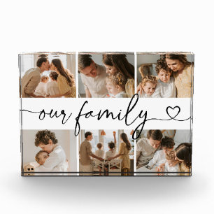 Heart Script Typography Elegant Our Family Photo Block