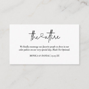 Heart Script Wedding Attire Dress Code Enclosure Card