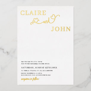 Heart Script Wedding Invitation