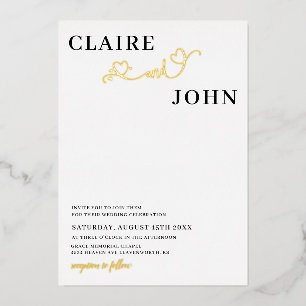 Heart Script Wedding Invitation