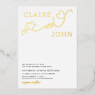 Heart Script Wedding Invitation