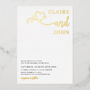Heart Script Wedding Invitation