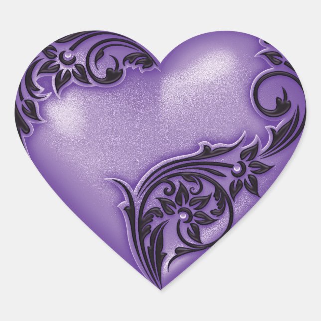 Heart Scroll Wisteria w Black Sticker (Front)