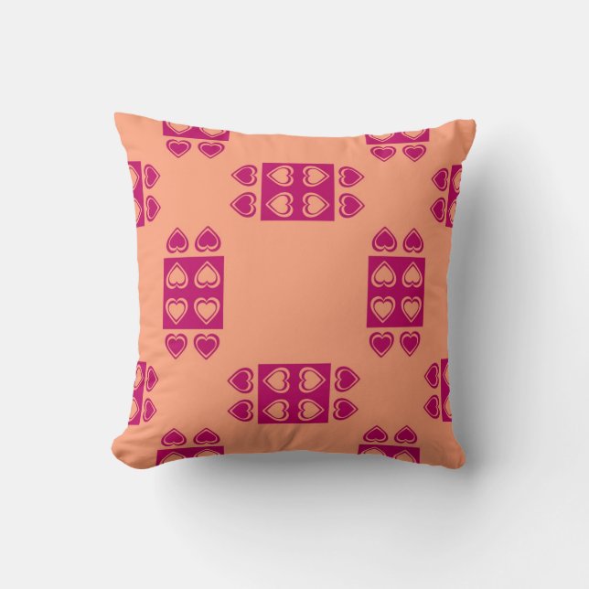 Heart Seamless abstract ornate Throw Pillow (Front)