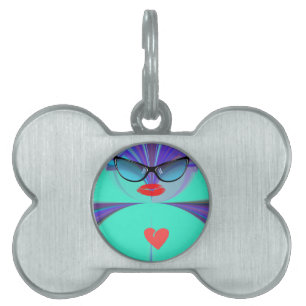 Heart Selfie Pet Name Tag