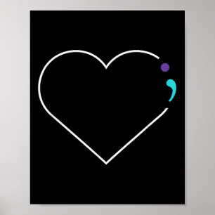 Heart Semicolon Mental Health Awareness _1 Poster