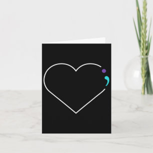 Heart Semicolon Mental Health Awareness Card
