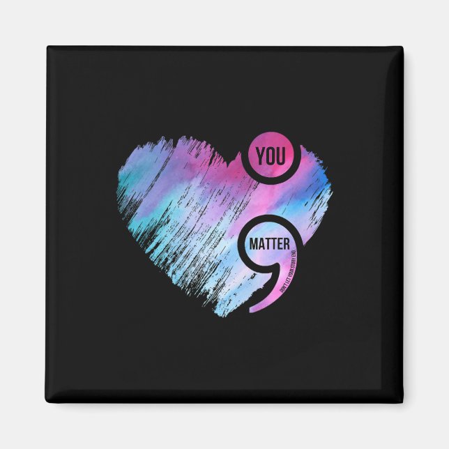 Heart Semicolon Project Suicide Prevention Awarene Magnet (Front)